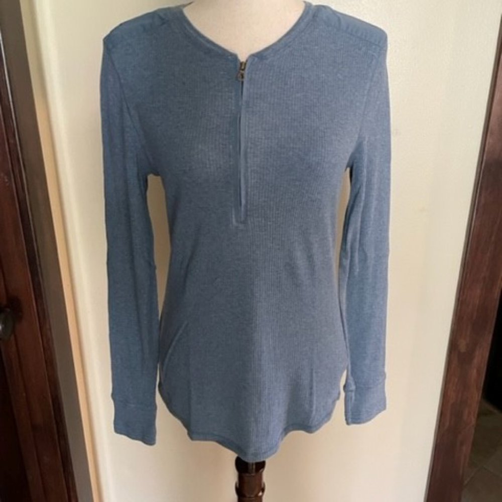 Lauren Dusty Blue Zippered Pullover